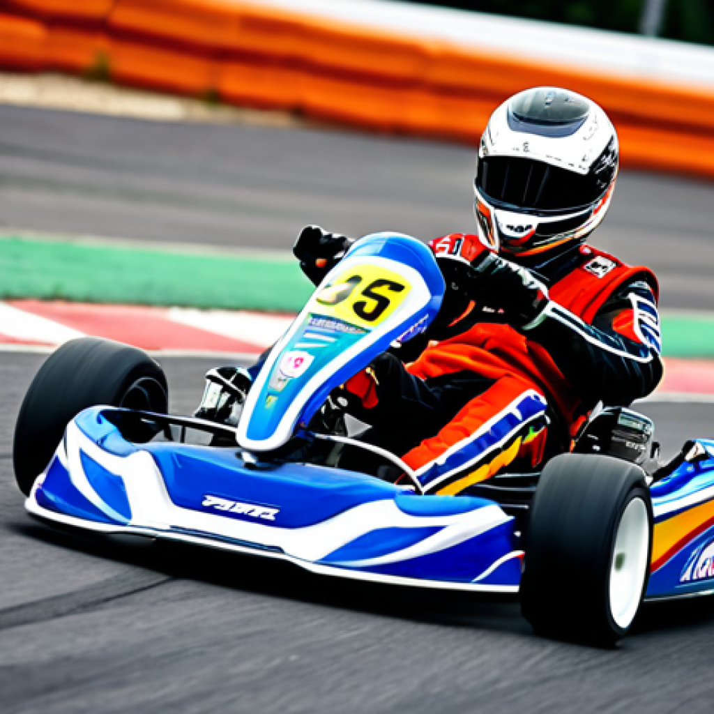 Mastering the Drift**

A professional KartRider player in a racing suit, skillfully drifting a kart around a sharp corner on a colorful race track, showing perfect control and angle, fully clothed, appropriate attire, safe for work, perfect anatomy, natural proportions, action photography, high quality.

**