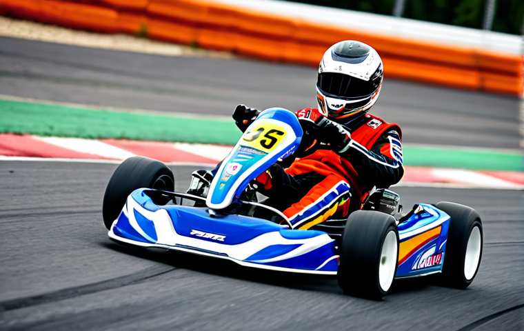 Mastering the Drift**

A professional KartRider player in a racing suit, skillfully drifting a kart around a sharp corner on a colorful race track, showing perfect control and angle, fully clothed, appropriate attire, safe for work, perfect anatomy, natural proportions, action photography, high quality.

**
