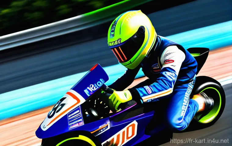 카트라이더 초보 유저와 팬아트의 조화 - **Prompt 1: High-Speed KartRider Drift**
    "A dynamic, medium shot of a determined, youthful femal...