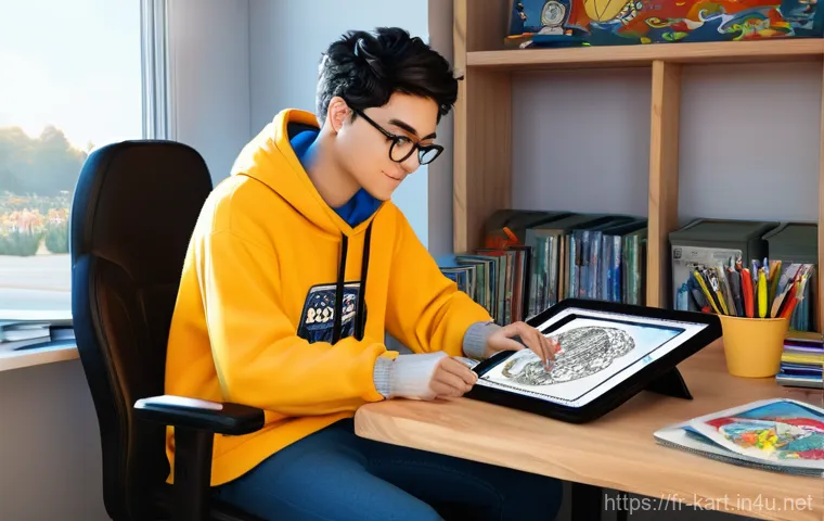 카트라이더 초보 유저와 팬아트의 조화 - **Prompt 1: High-Speed KartRider Drift**
    "A dynamic, medium shot of a determined, youthful femal...