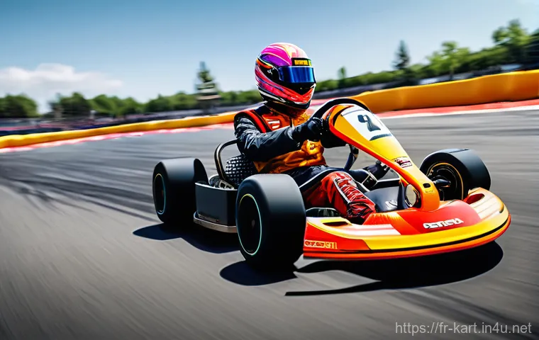 카트라이더 속도 유지 비법 - "A detailed scene set in a bustling KartRider pit garage or a dedicated training area. A diverse gro...