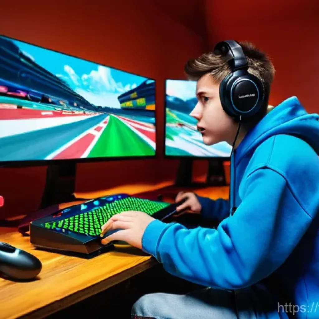 카트라이더 신규 유저 적응 시간 - **Prompt:** A focused young person (teenager, gender-neutral, wearing a comfortable hoodie and jeans...