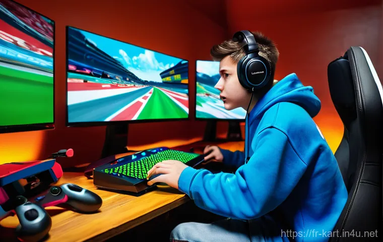 카트라이더 신규 유저 적응 시간 - **Prompt:** A focused young person (teenager, gender-neutral, wearing a comfortable hoodie and jeans...