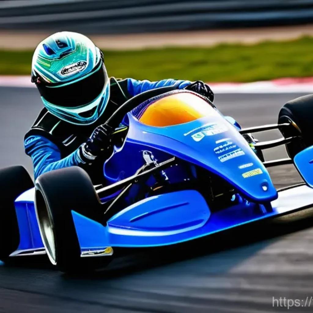 카트라이더 스피드전 팁 모음 - A highly skilled KartRider pilot, mid-action, expertly performing a 'cut drift' around a sharp, vibr...