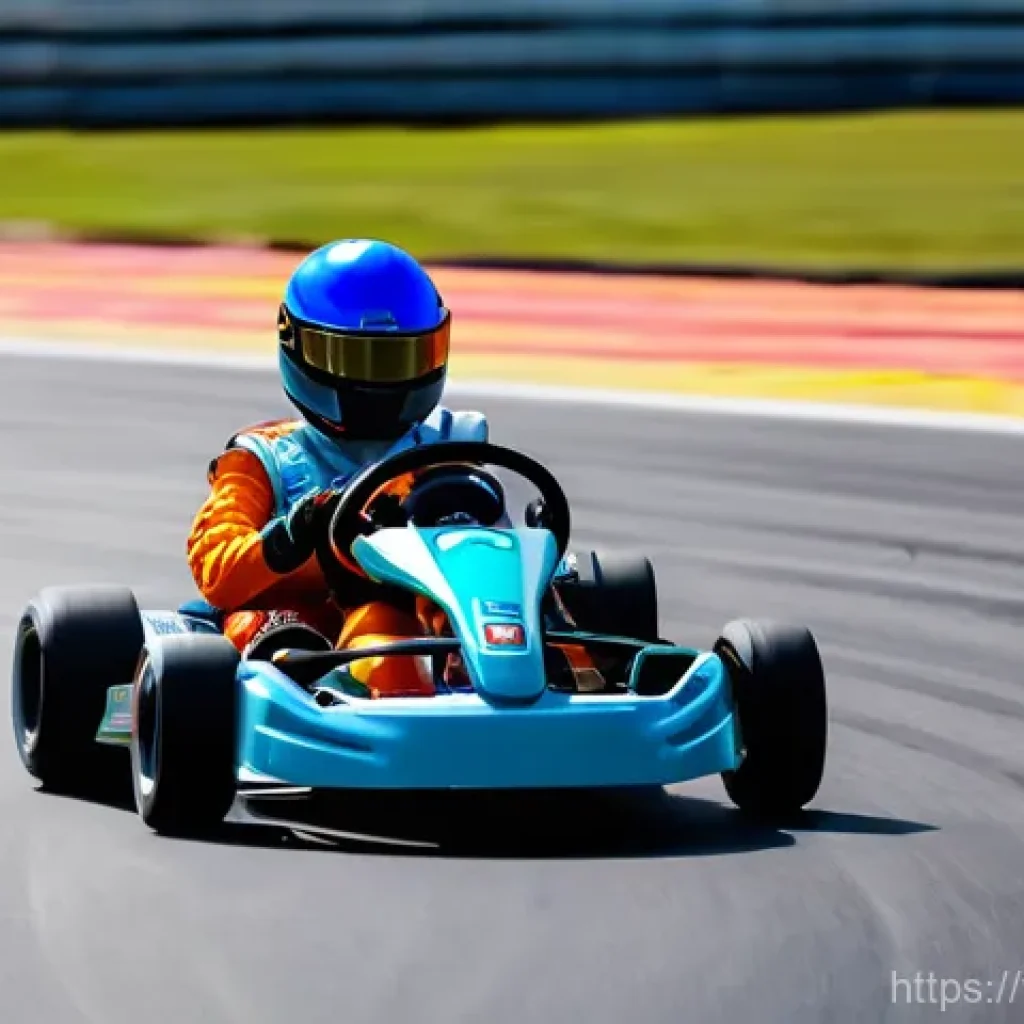 카트라이더 초보자를 위한 팀플레이 조언 - **Prompt:** A dynamic, high-speed moment on a vibrant KartRider race track. A lead kart, driven by a...