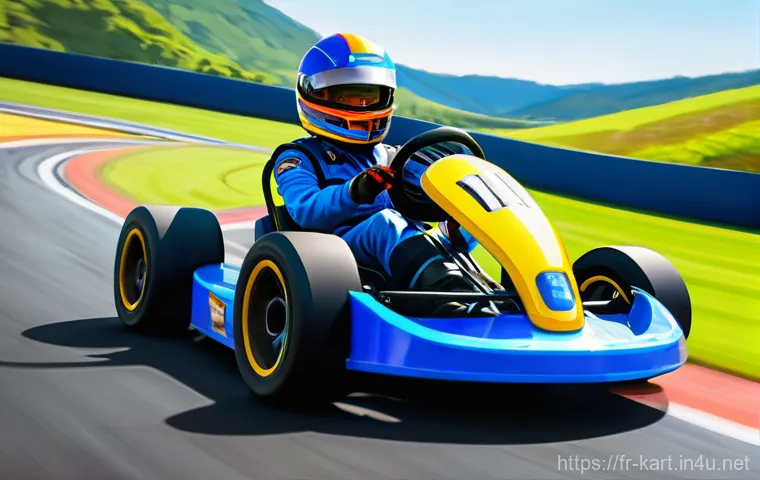 카트라이더 초보 유저의 드리프트 기술 가이드 - **Prompt 1: The Rookie's First Drift**
    A vibrant, dynamic image in the style of KartRider: Drift...