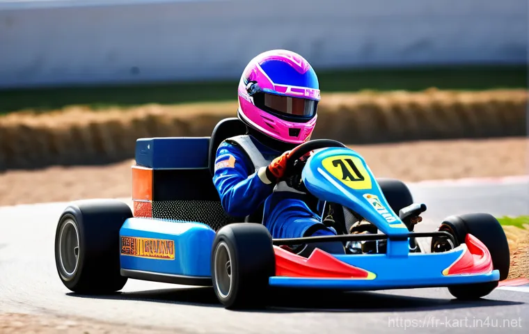 카트라이더 아이템 활용 전략 - **Prompt:** A dynamic, high-stakes kart racing scene. A male racer, in his late teens or early twent...