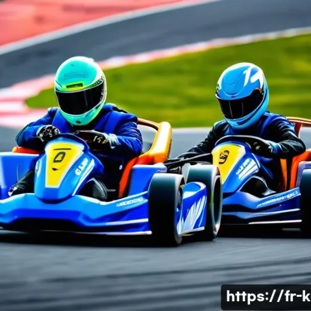 카트라이더 스피드전 팀 조합 - A dynamic, high-speed action shot of a two-person KartRider team executing a perfect synchronized ma...