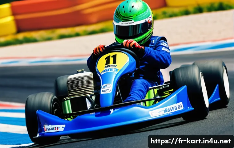 카트라이더 트랙별 카트 추천법 - **Prompt:** A dynamic, wide-angle shot of a French kart racer, mid-drift, perfectly navigating a cha...