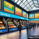 Home 21 카트라이더 아이템 교환 시장 이용법 - A dynamic digital marketplace scene from KartRider featuring a bustling exchange hub with diverse pl...