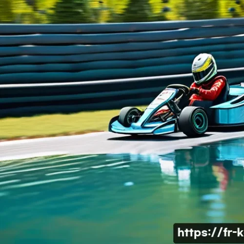 Home 31 카트라이더 트랙별 랭킹 공략법 - A dynamic kart racing scene on the Blue Lagoon circuit featuring sharp, winding turns next to a spar...