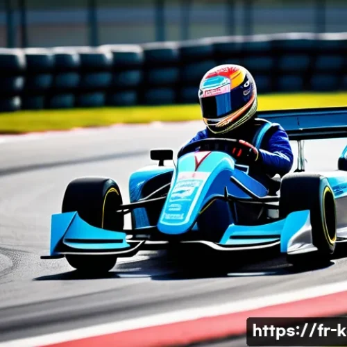 Home 30 카트라이더 드리프트 기술 익히기 - A dynamic scene of a professional kart racer executing a perfect drift on a tight hairpin curve in a...