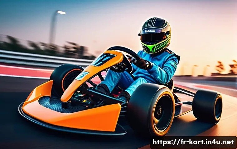 카트라이더 초보 유저를 위한 전략 가이드 - A dynamic racing scene on a colorful, futuristic kart racing track set in a vibrant cityscape at sun...