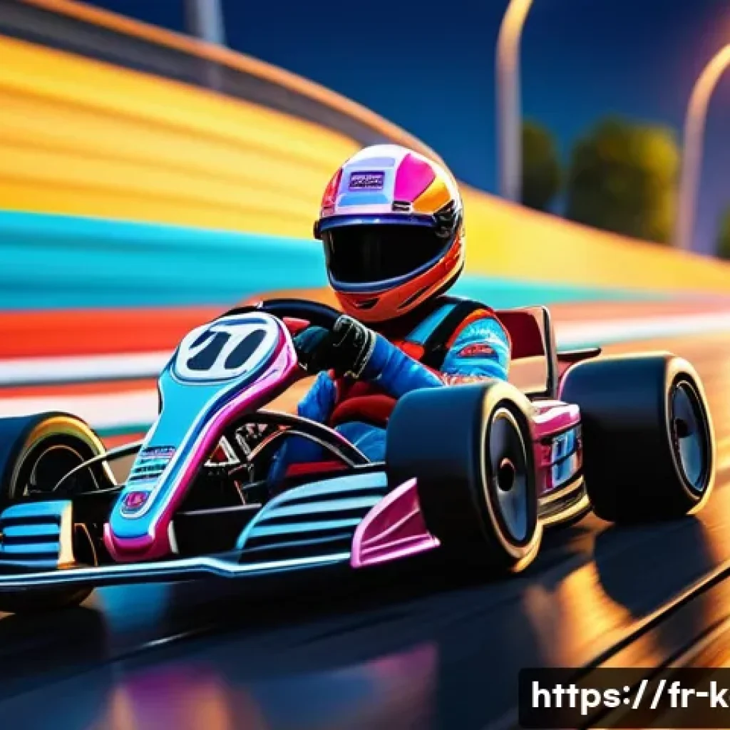 카트라이더 신규 출시 트레일러 - A dynamic and immersive kart racing scene set in a vibrant urban environment at dusk, featuring high...