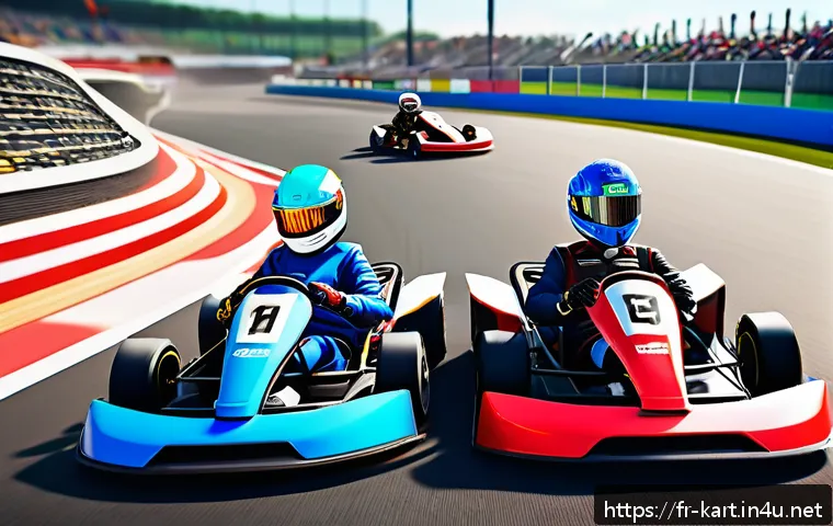 카트라이더 유저 피드백 반영 사례 - A vibrant and dynamic KartRider racing scene featuring colorful, futuristic go-karts drifting smooth...