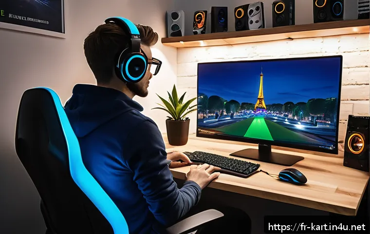 카트라이더 신규 업데이트 확인법 - A modern digital workspace showing a French gamer enthusiast actively following KartRider updates on...