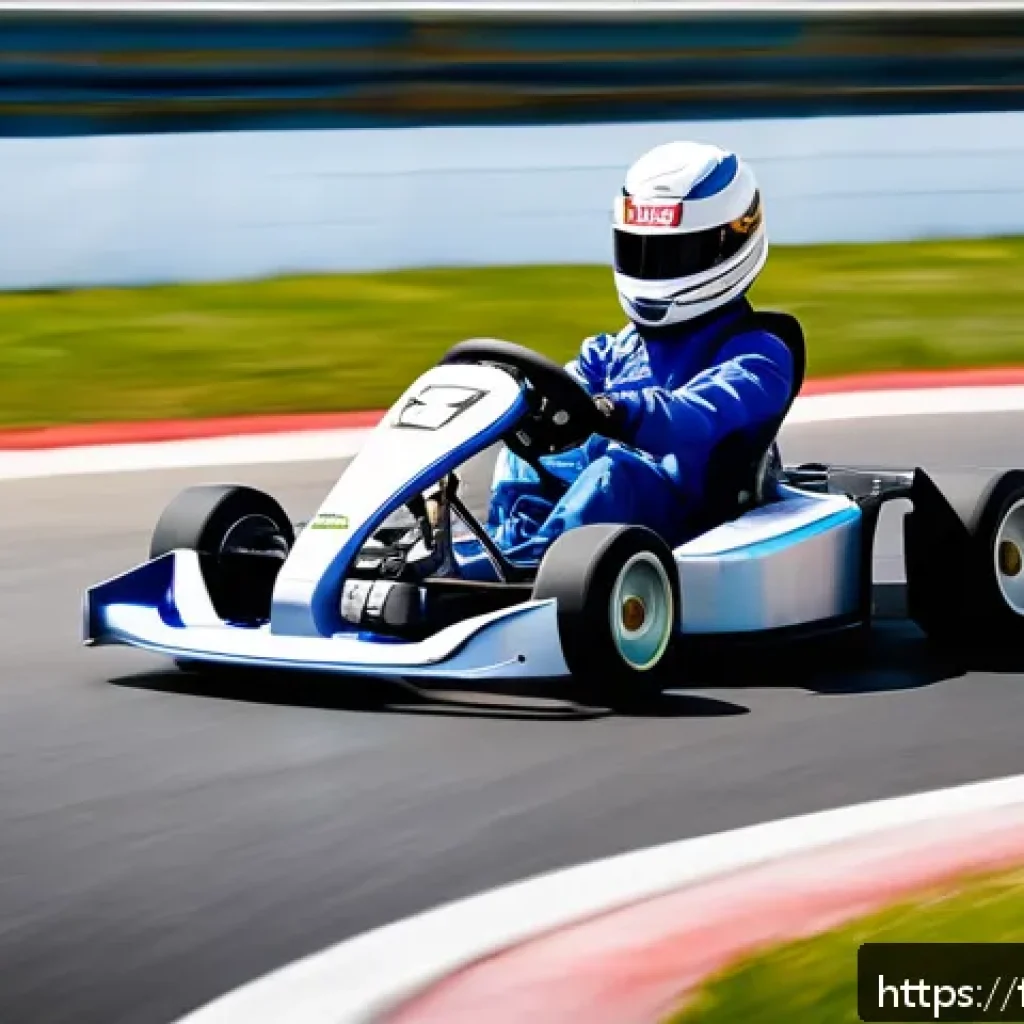 카트라이더 초보 유저를 위한 게임 스타트 가이드 - A dynamic kart racing scene on a bright, sunny day featuring a young adult driver wearing a sleek ra...