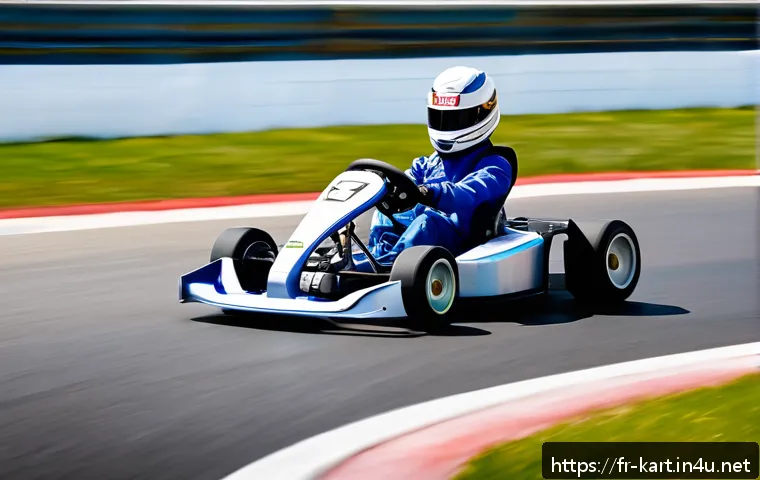 카트라이더 초보 유저를 위한 게임 스타트 가이드 - A dynamic kart racing scene on a bright, sunny day featuring a young adult driver wearing a sleek ra...