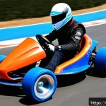 카트라이더 초보자 생존 가이드 - A dynamic racing scene featuring four distinct karts on a vibrant KartRider track in a European city...