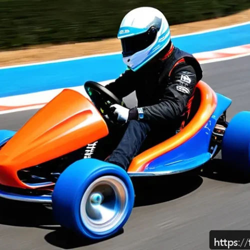 카트라이더 초보자 생존 가이드 - A dynamic racing scene featuring four distinct karts on a vibrant KartRider track in a European city...