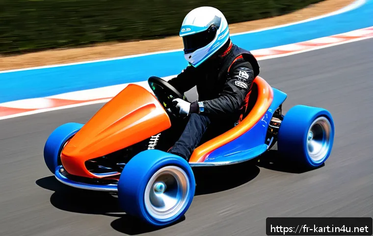 카트라이더 초보자 생존 가이드 - A dynamic racing scene featuring four distinct karts on a vibrant KartRider track in a European city...